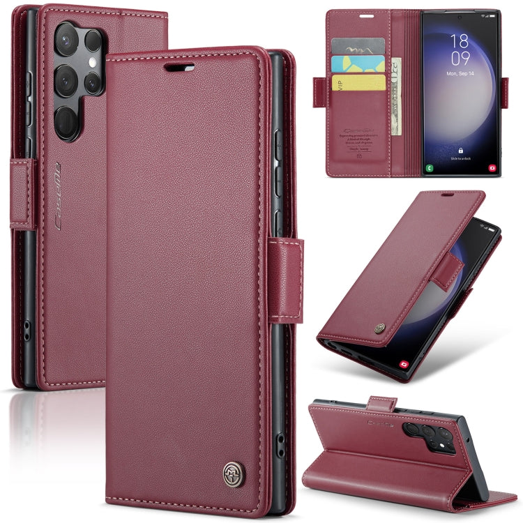 Samsung Galaxy S23 Ultra 5G Case - RFID Leather Wallet with Stand, Card Slot & Litchi Texture