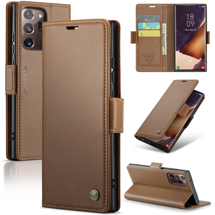 Samsung Galaxy Note20 Ultra Leather Case - RFID Wallet, Stand, Card Slot, Litchi Texture