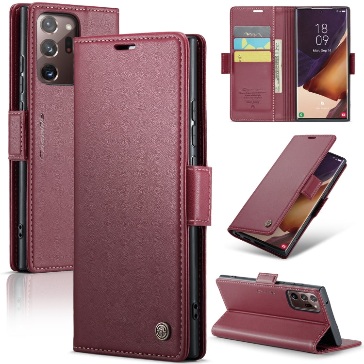 Samsung Galaxy Note20 Ultra Leather Case - RFID Wallet, Stand, Card Slot, Litchi Texture