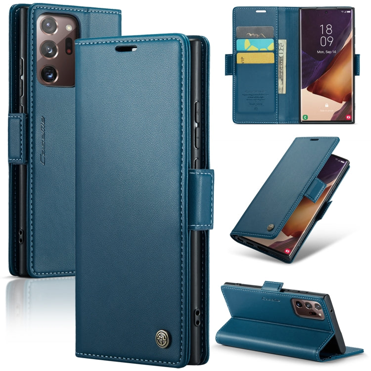 Samsung Galaxy Note20 Ultra Leather Case - RFID Wallet, Stand, Card Slot, Litchi Texture