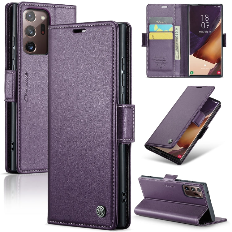 Samsung Galaxy Note20 Ultra Leather Case - RFID Wallet, Stand, Card Slot, Litchi Texture