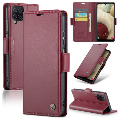 Samsung Galaxy A12 5G Case - RFID Anti-Theft, Butterfly Buckle, Card Slot, Litchi Texture Leather