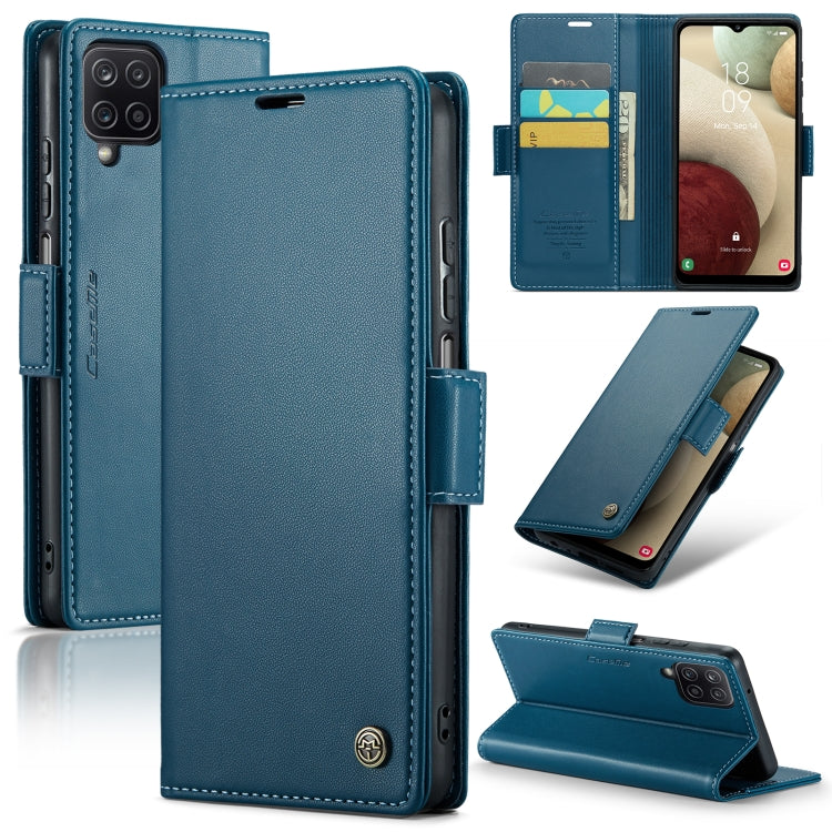 Samsung Galaxy A12 5G Case - RFID Anti-Theft, Butterfly Buckle, Card Slot, Litchi Texture Leather