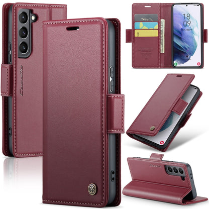 Samsung Galaxy S21+ 5G Case - RFID Anti-theft Litchi Leather with Card Slot & Stand