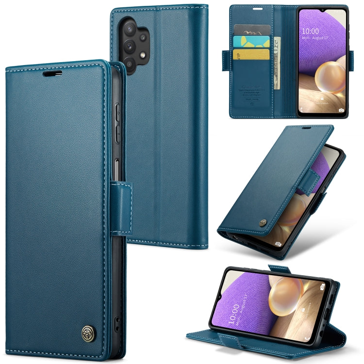 Samsung Galaxy A32/M32 5G Case - RFID Leather Wallet, Stand, Card Slot, Litchi Texture