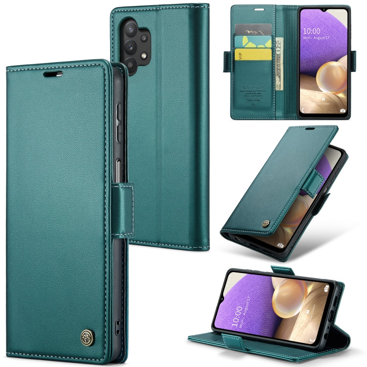 Samsung Galaxy A32/M32 5G Case - RFID Leather Wallet, Stand, Card Slot, Litchi Texture