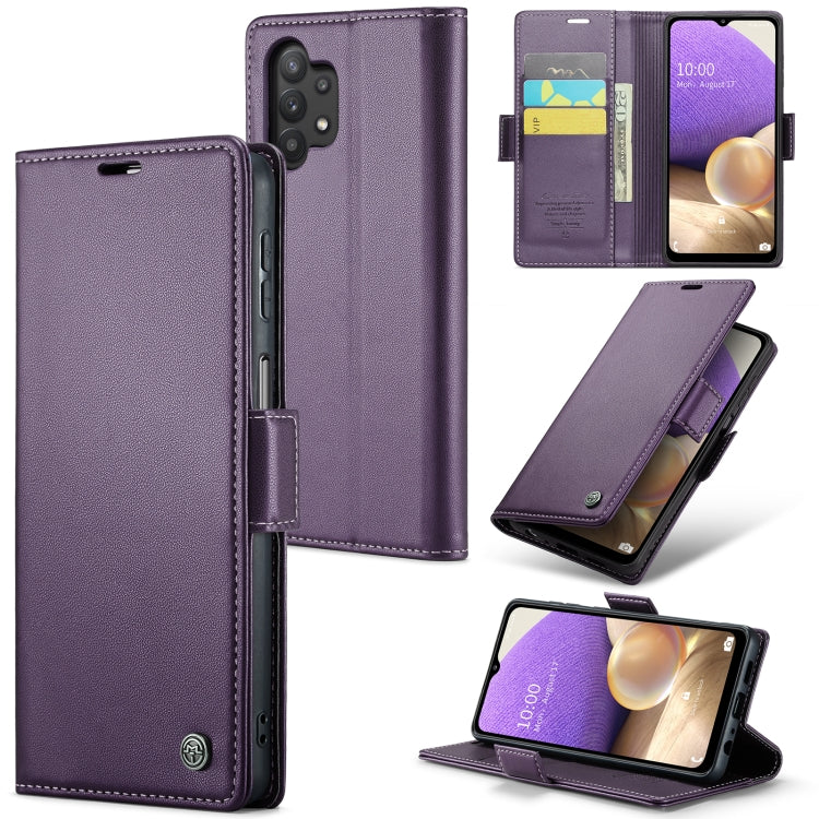 Samsung Galaxy A32/M32 5G Case - RFID Leather Wallet, Stand, Card Slot, Litchi Texture