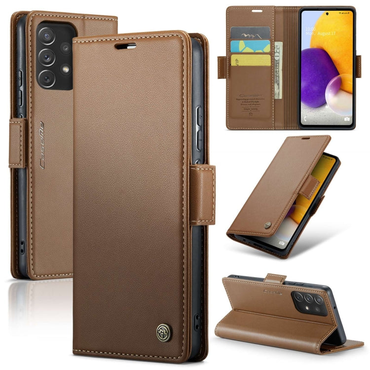 Samsung Galaxy A72 Case - RFID Blocking Litchi Leather Wallet with Stand & Card Slot