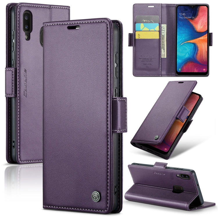 Samsung Galaxy A20/A30/M10s Case - Butterfly Buckle, Litchi Texture, RFID Anti-theft, Leather Wallet & Stand