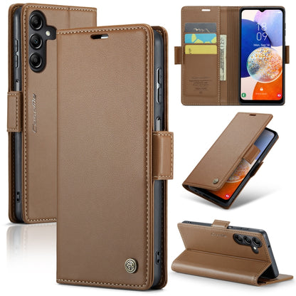 Samsung Galaxy A14 4G/5G Leather Case - RFID Anti-Theft, Butterfly Buckle, Card Slot, Litchi Texture