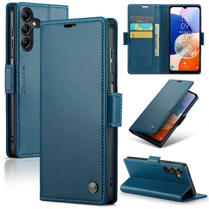 Samsung Galaxy A14 4G/5G Leather Case - RFID Anti-Theft, Butterfly Buckle, Card Slot, Litchi Texture