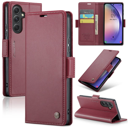 Samsung Galaxy A54 5G Leather Case - RFID Anti-Theft Butterfly Buckle, Card Slot, Stand, Litchi Texture