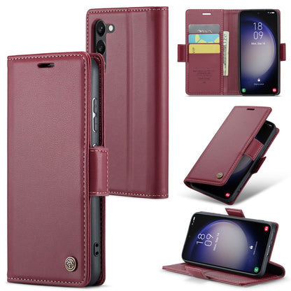 Samsung Galaxy S24+ Leather Case - RFID Anti-theft, Butterfly Buckle, Card Slot, Litchi Texture