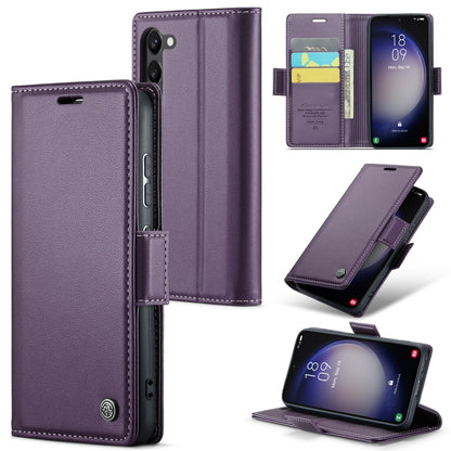 Samsung Galaxy S24+ Leather Case - RFID Anti-theft, Butterfly Buckle, Card Slot, Litchi Texture