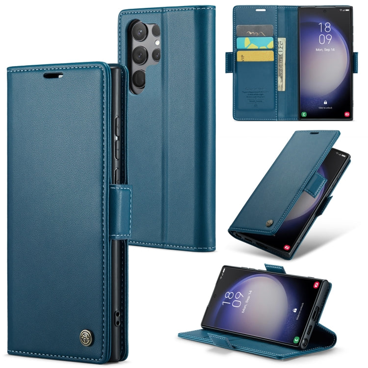 Samsung Galaxy S24 Ultra Leather Case - RFID Anti-Theft, Litchi Texture, Stand & Card Holder