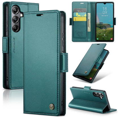 Samsung Galaxy A05s Leather Case - RFID Anti-theft Butterfly Buckle, Card Wallet & Stand - Litchi Texture