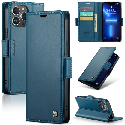 iPhone 13 Pro Max Case - RFID, Litchi Leather, Butterfly Buckle, Card Slot