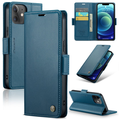 iPhone 12/12 Pro Leather Case - Butterfly Buckle, RFID, Litchi Texture, Card Slot