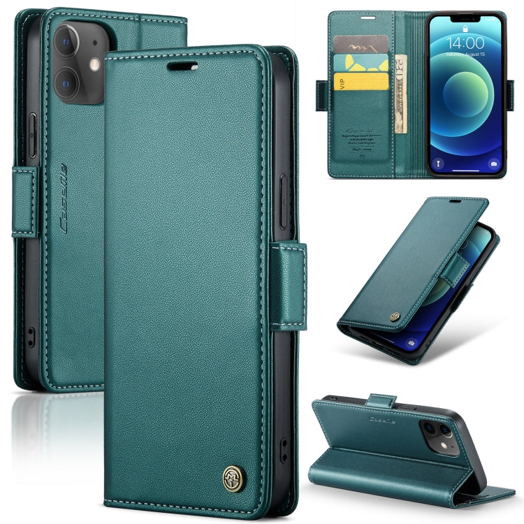 iPhone 12/12 Pro Leather Case - Butterfly Buckle, RFID, Litchi Texture, Card Slot