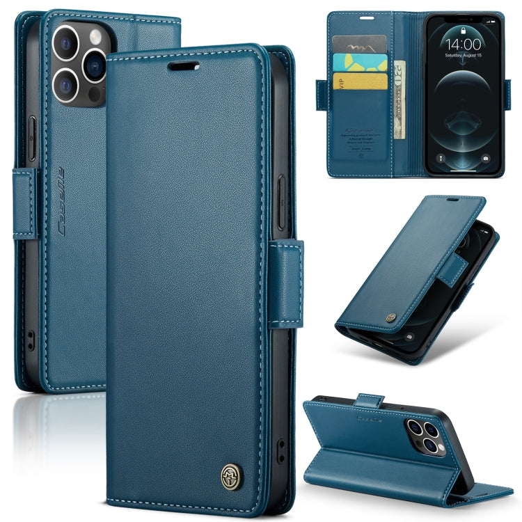 iPhone 12 Pro Max Case - RFID, Litchi Leather, Butterfly Buckle, Card Slot