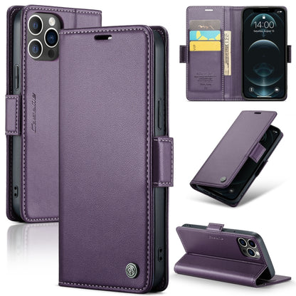 iPhone 12 Pro Max Case - RFID, Litchi Leather, Butterfly Buckle, Card Slot