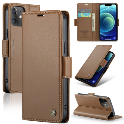 iPhone 12 mini Case - Butterfly Buckle, RFID, Litchi Leather, Card Slot