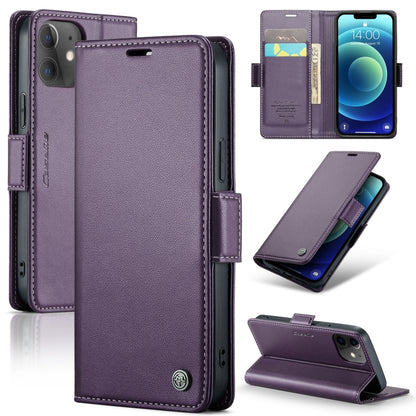 iPhone 12 mini Case - Butterfly Buckle, RFID, Litchi Leather, Card Slot