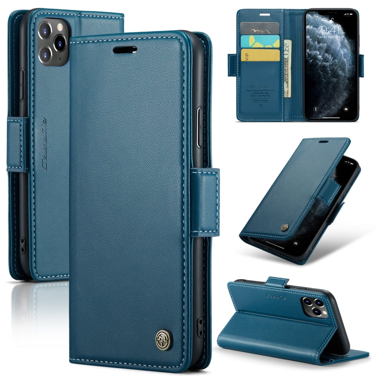 iPhone 11 Pro Leather Case - RFID Anti-Theft, Butterfly Buckle, Litchi Texture, Card Slot