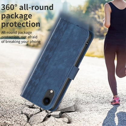 iPhone XR Case - Embossed Plaid Leather Wallet Cover with Card Slots, Kickstand, and 360 degree Protection