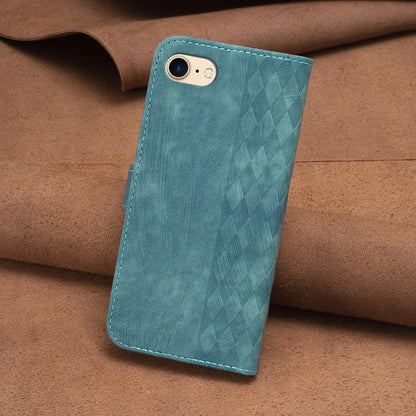 iPhone SE 2022 Case - Embossed Plaid Leather Wallet Cover with Card Slots, Kickstand, and 360 degree Protection