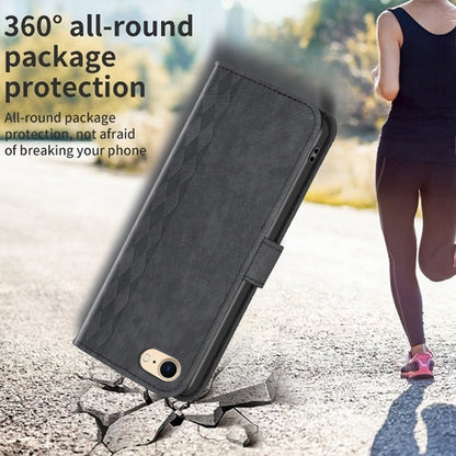 iPhone SE 2022 Case - Embossed Plaid Leather Wallet Cover with Card Slots, Kickstand, and 360 degree Protection