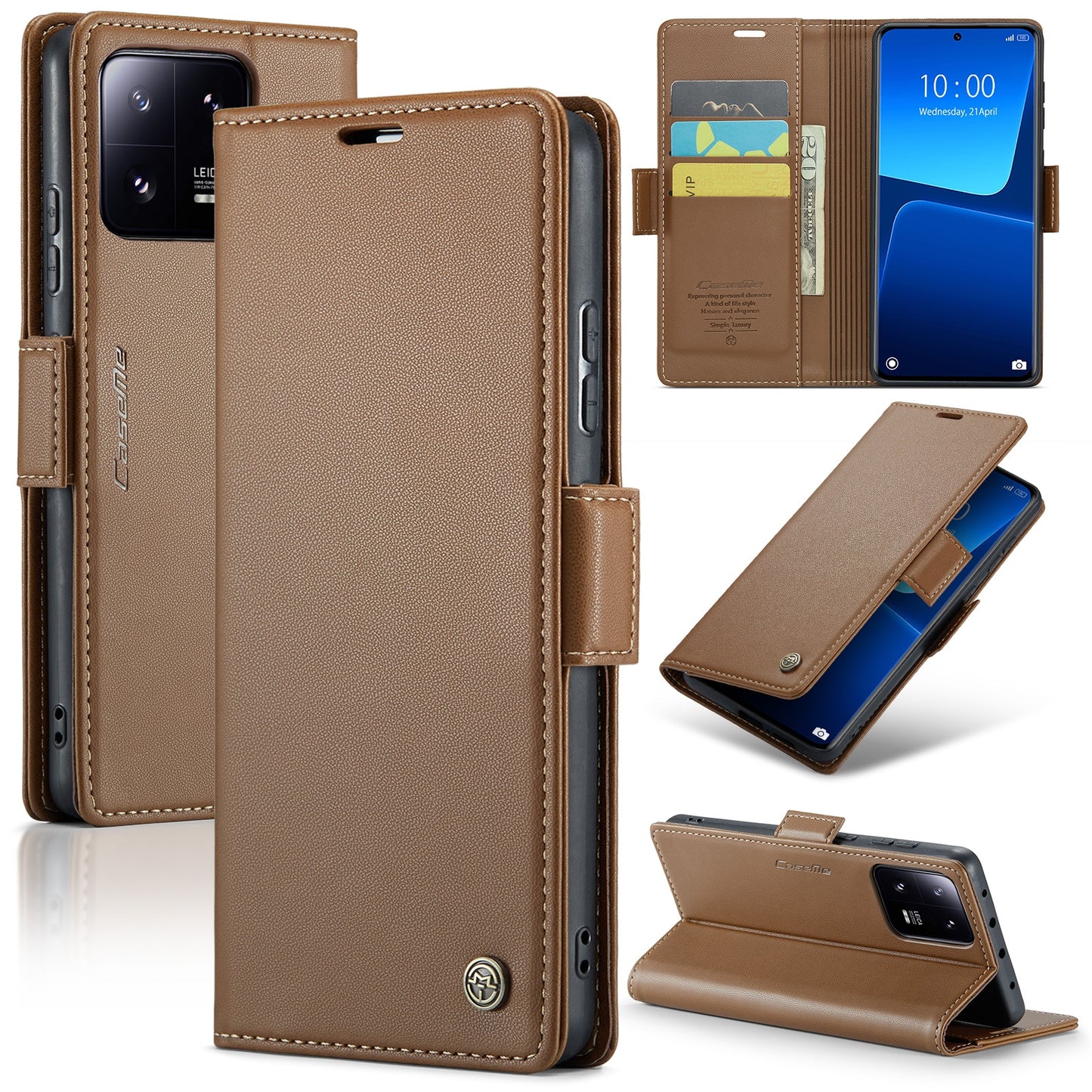 Xiaomi 13 Pro Leather Case - RFID Anti-Theft, Litchi Texture, Wallet & Stand Design