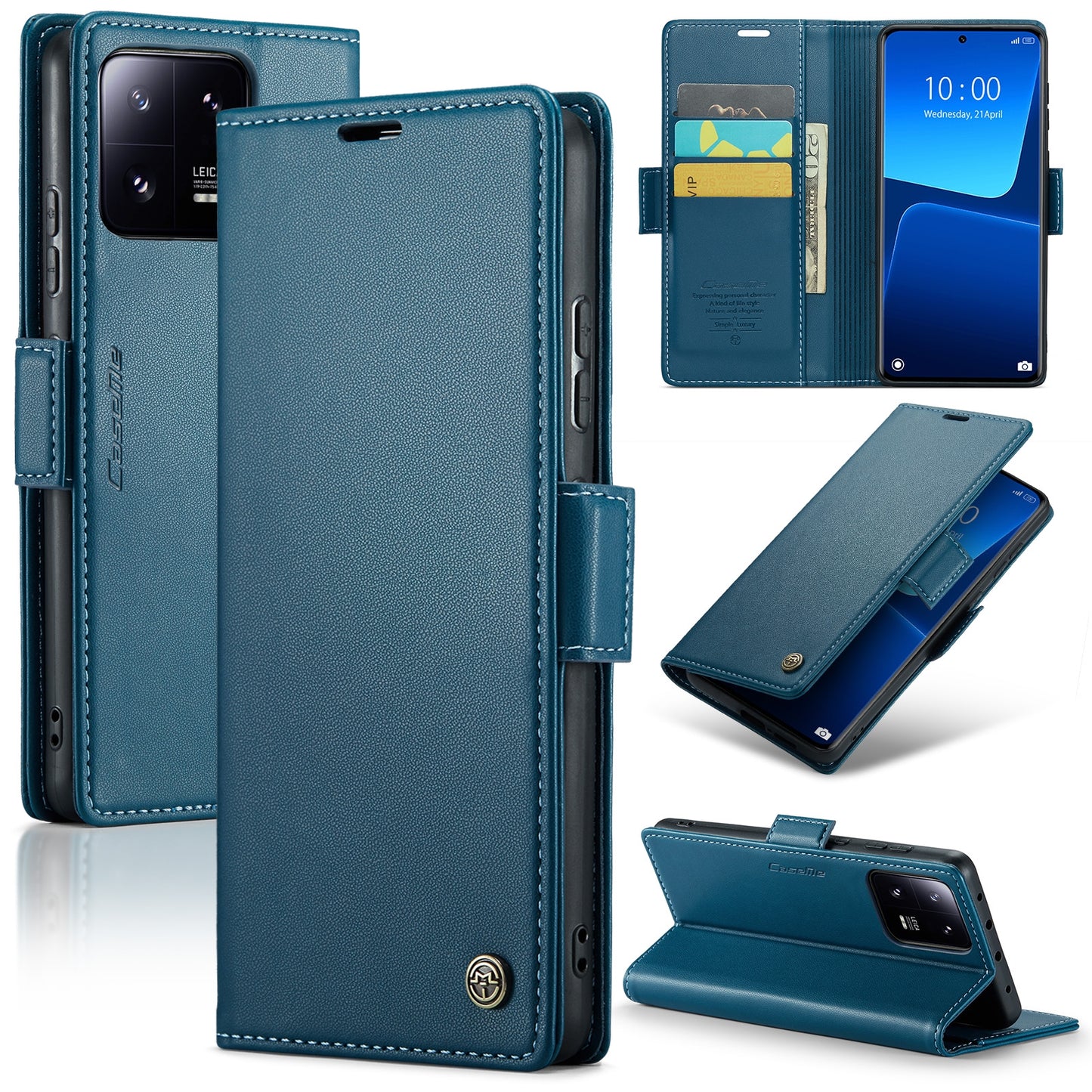 Xiaomi 13 Pro Leather Case - RFID Anti-Theft, Litchi Texture, Wallet & Stand Design