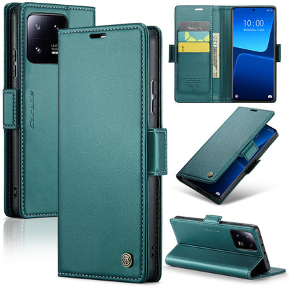 Xiaomi 13 Pro Leather Case - RFID Anti-Theft, Litchi Texture, Wallet & Stand Design