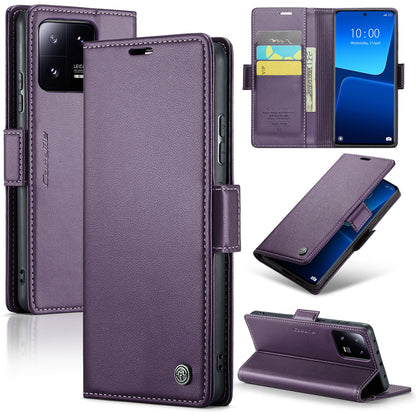 Xiaomi 13 Pro Leather Case - RFID Anti-Theft, Litchi Texture, Wallet & Stand Design