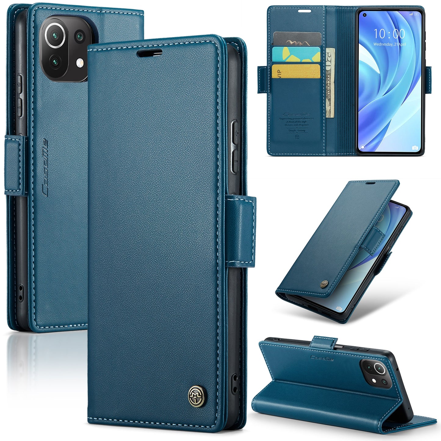 Xiaomi Mi 11 Lite Leather Case - RFID Anti-Theft, Litchi Texture, Wallet & Stand Design