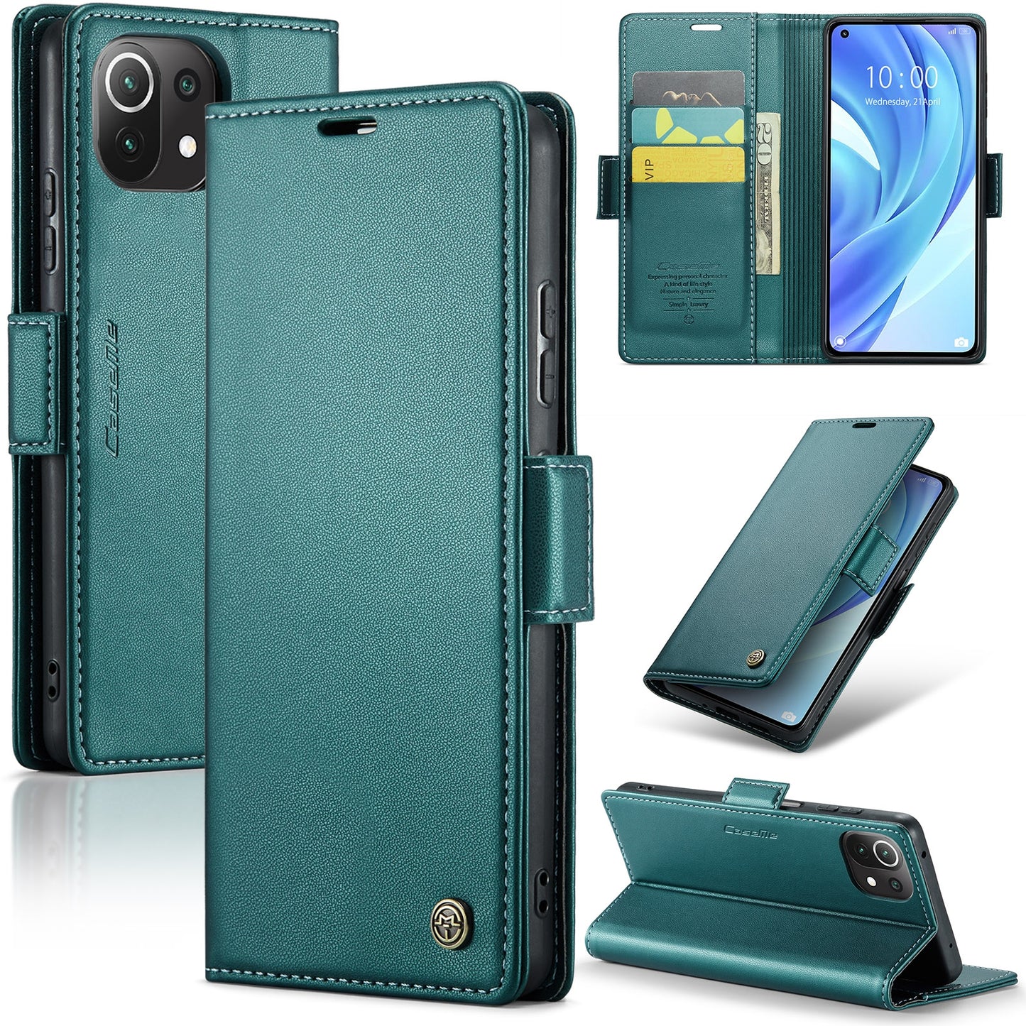 Xiaomi Mi 11 Lite Leather Case - RFID Anti-Theft, Litchi Texture, Wallet & Stand Design