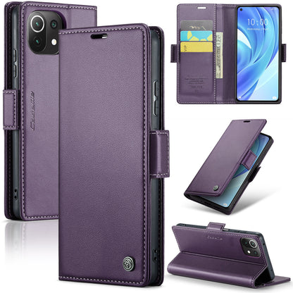 Xiaomi Mi 11 Lite Leather Case - RFID Anti-Theft, Litchi Texture, Wallet & Stand Design