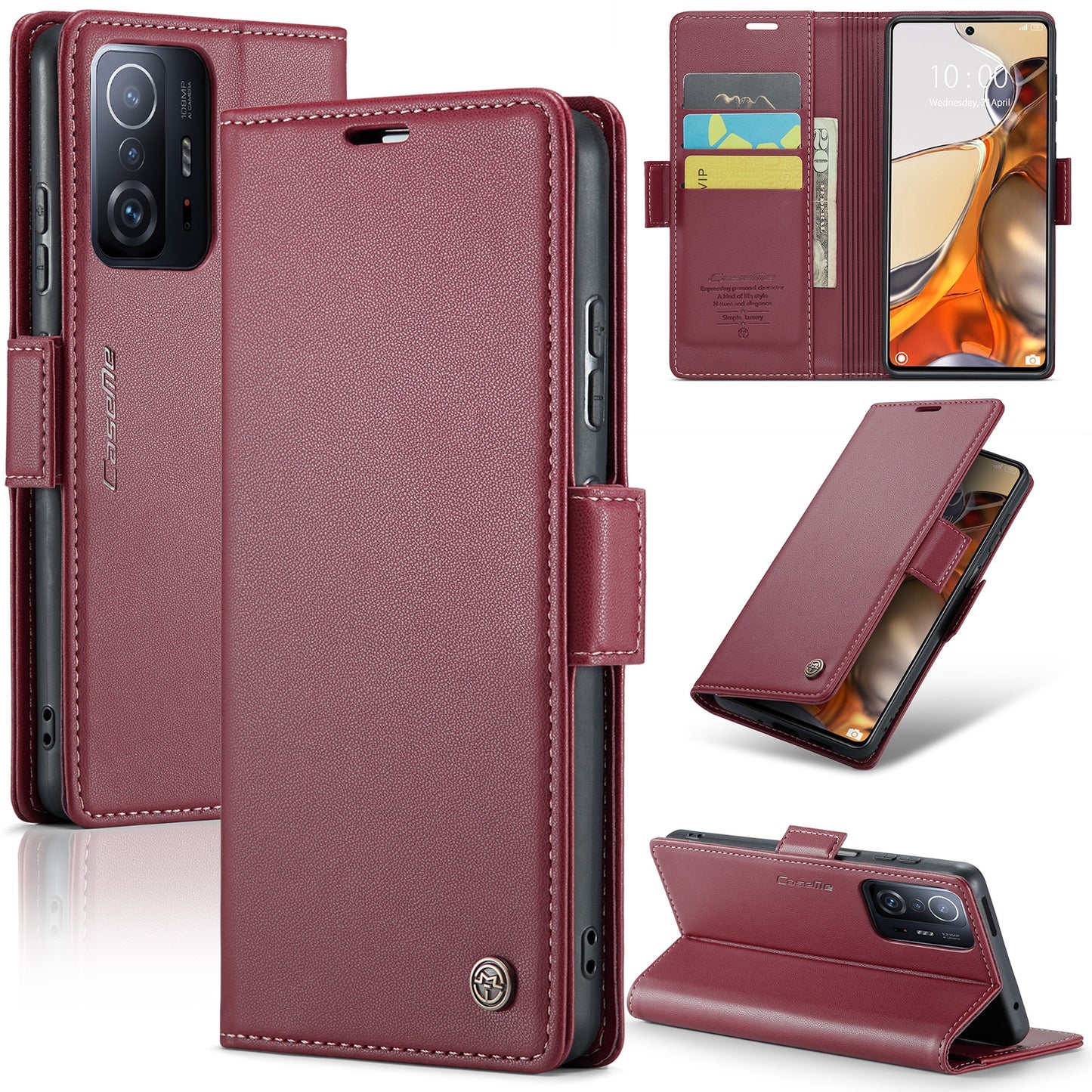 Xiaomi 11T / 11T Pro Leather Case - RFID Anti-Theft, Litchi Texture, Wallet & Stand Design