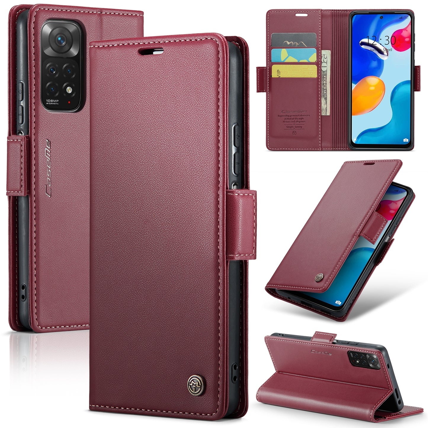 Xiaomi Redmi Note 11 4G Leather Case - RFID Anti-Theft, Litchi Texture, Wallet & Stand Design