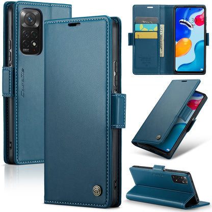 Xiaomi Redmi Note 11 4G Leather Case - RFID Anti-Theft, Litchi Texture, Wallet & Stand Design