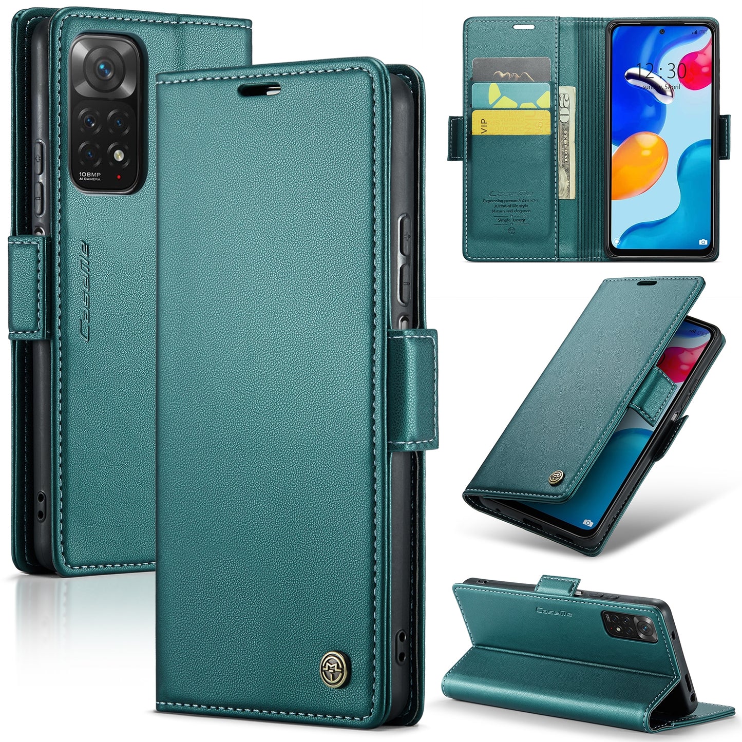 Xiaomi Redmi Note 11 4G Leather Case - RFID Anti-Theft, Litchi Texture, Wallet & Stand Design