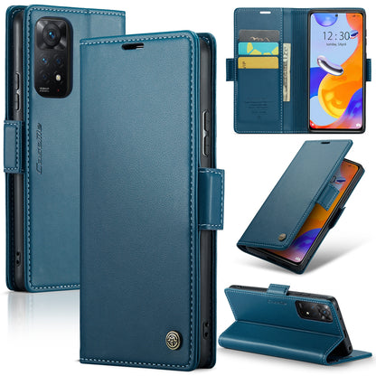 Xiaomi Redmi Note 11 Pro 5G Leather Case - RFID Anti-Theft, Litchi Texture, Wallet & Stand Design