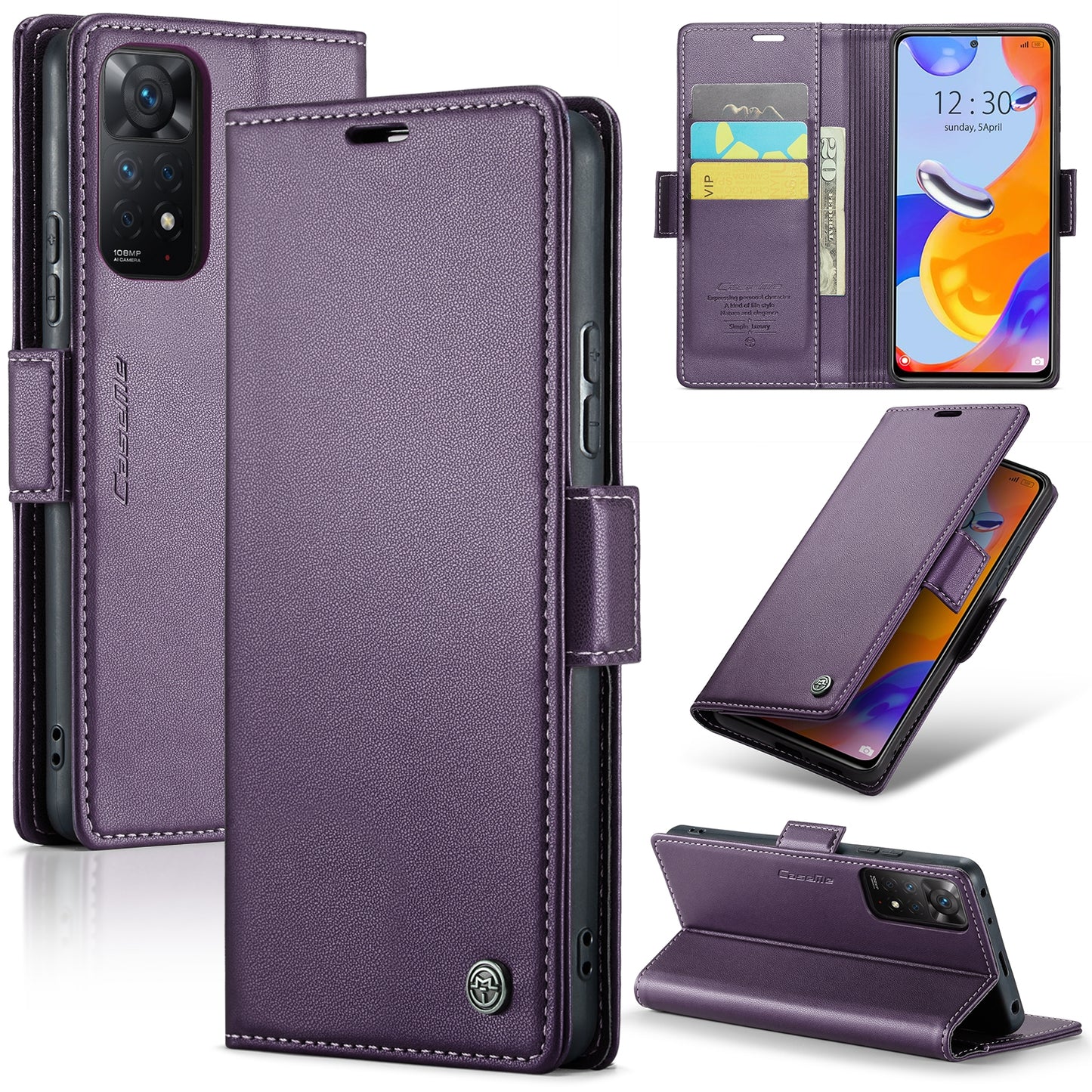 Xiaomi Redmi Note 11 Pro 5G Leather Case - RFID Anti-Theft, Litchi Texture, Wallet & Stand Design