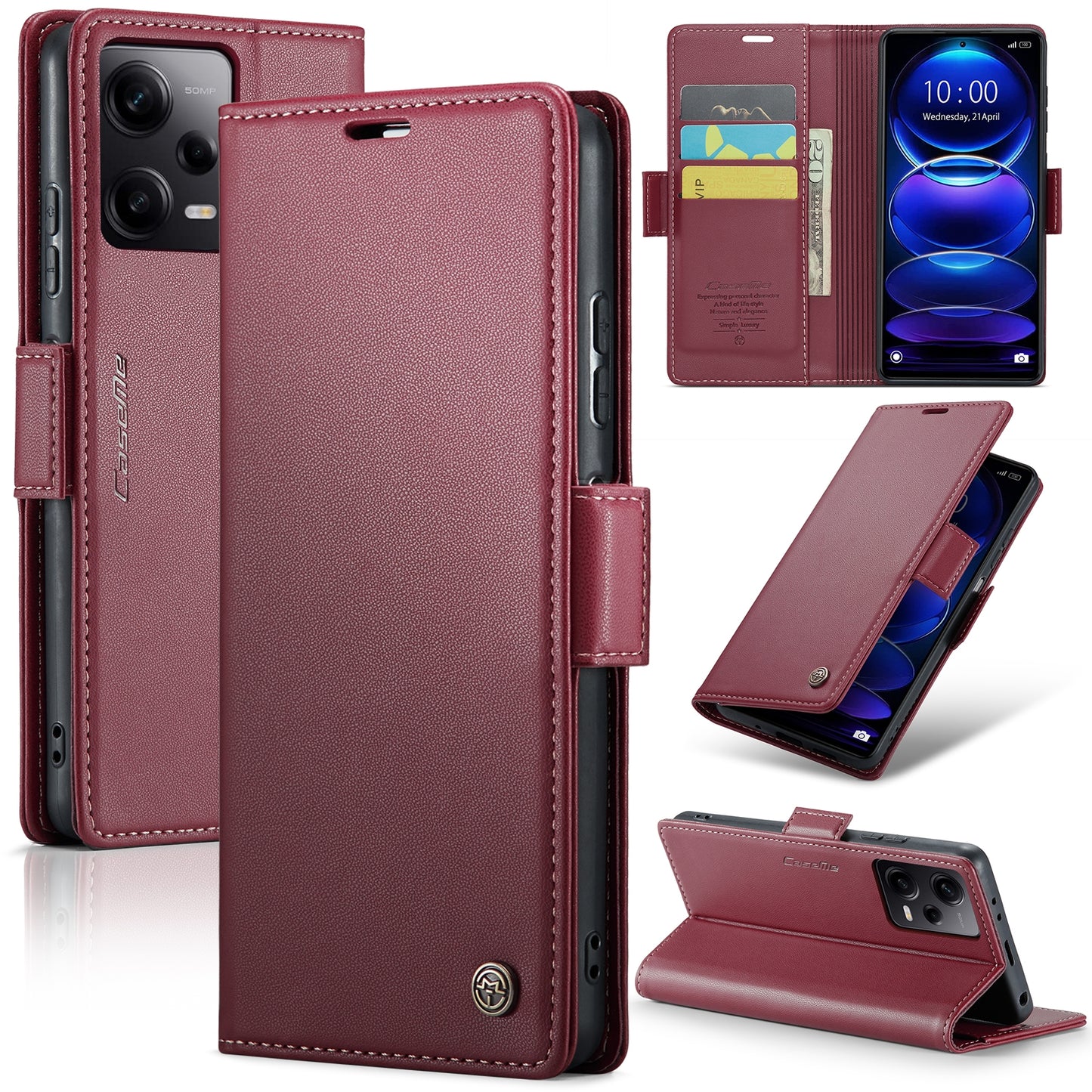 Xiaomi Poco X5 Pro 5G Leather Case - RFID Anti-Theft, Litchi Texture, Wallet & Stand Design