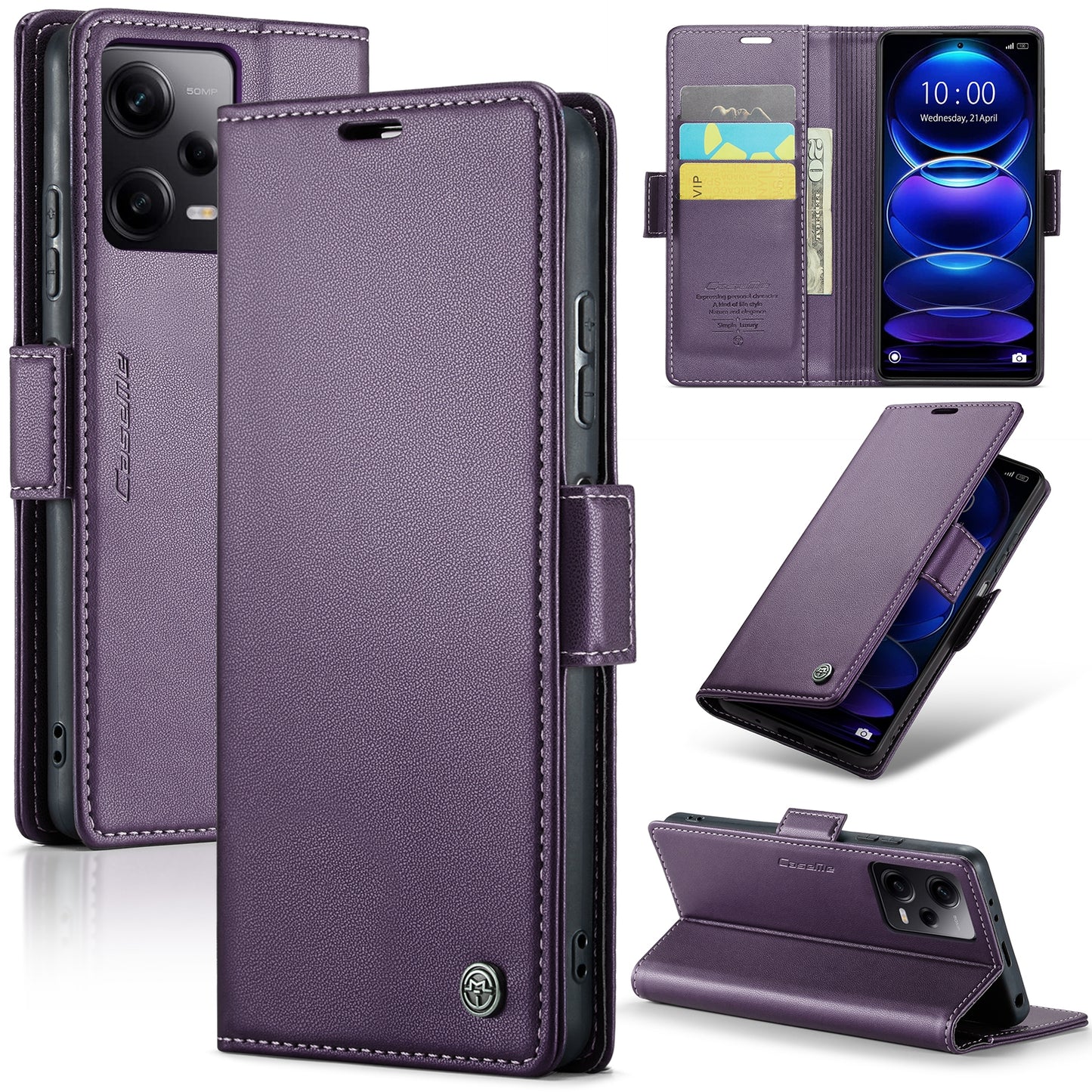 Xiaomi Poco X5 Pro 5G Leather Case - RFID Anti-Theft, Litchi Texture, Wallet & Stand Design