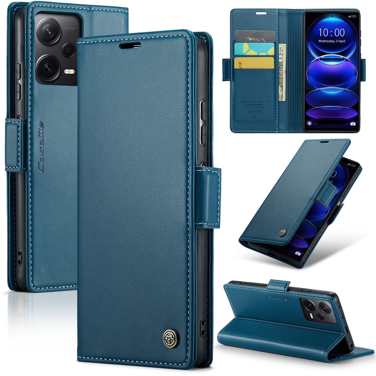 Xiaomi Redmi Note 12 Pro+ 5G Leather Case - RFID Anti-Theft, Litchi Texture, Wallet & Stand Design