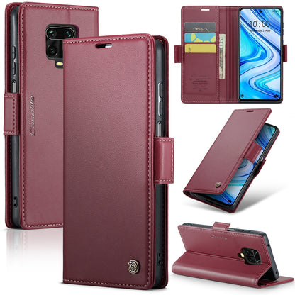 Xiaomi Redmi Note 9S/Note 9 Pro/Note 9 Pro Max Leather Case - RFID Anti-Theft, Litchi Texture, Wallet & Stand Design