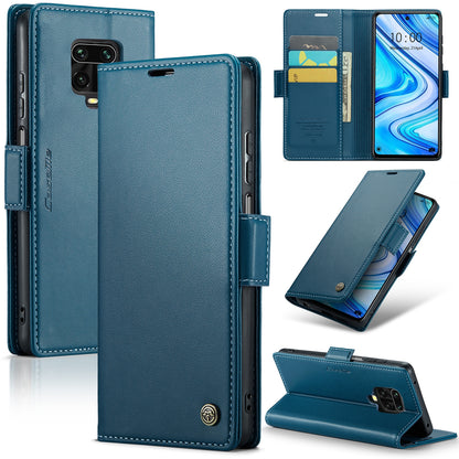 Xiaomi Redmi Note 9S/Note 9 Pro/Note 9 Pro Max Leather Case - RFID Anti-Theft, Litchi Texture, Wallet & Stand Design