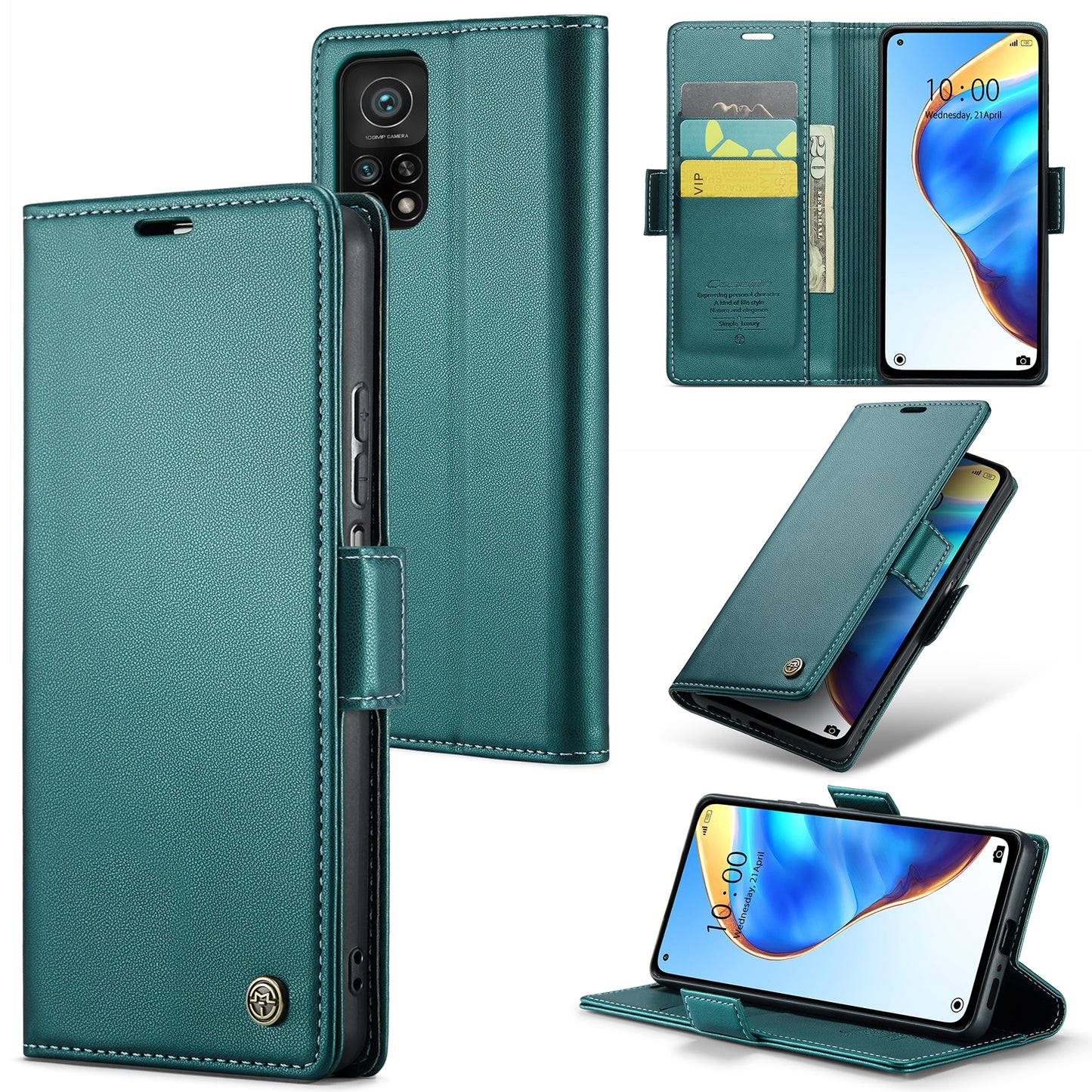 Xiaomi Mi 10T 5G／10T Pro 5G Leather Case - RFID Anti-Theft, Litchi Texture, Wallet & Stand Design